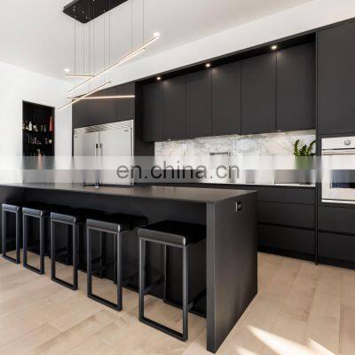 Modular Other Kitchen Furniture Black Matte Kitchen Cabinets with kitchen island