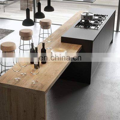 Modern Wood Melamine Kitchen Cabinets Door Panels Plywood Black Modular Kitchen Cabinet Designs