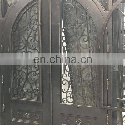 Arched Double Wrought Single Iron Entry Doors photo-5