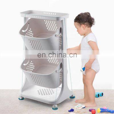 Plastic Toy Storage Rack Multi-layer Cabinet Toy Basket Shelf Large Capacity for Living Room, Kitchen