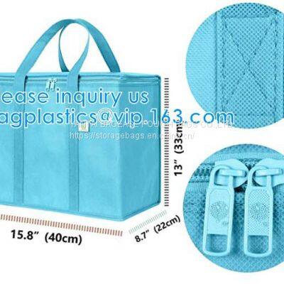 Silver Aluminium Foil Cake Pizza Carrier Insulated Thermal Lunch Picnic Bag Cooler Bag,Insulated Wine Cooler Bag/Wholesa photo-5