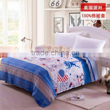 wholesale blue color cartoon design cotton material duvet cover for children