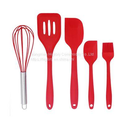 Home and Kitchen Accessories 5Pcs Heat Resistant Food Silicone Kitchen Utensils Cooking Spatula Set photo-2
