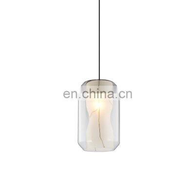 Creative Postmodern Texture Hanging Lamp Cafe Restaurant Bar Clothing Store Bedside Lighting Glass Pendant Light