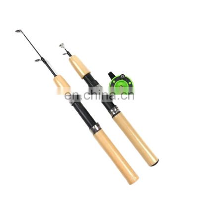 toy small mini kids children  fish ice winter cold weather hard wooden handle fishing rod