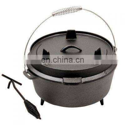 China Cast Iron Camping Pot With Black Surface and Handle photo-4