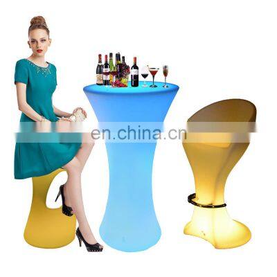 led cocktail table and chair/Luminous Glowing Plastic Color Change Bar Tables and Chairs illuminated led bar high barstool chair