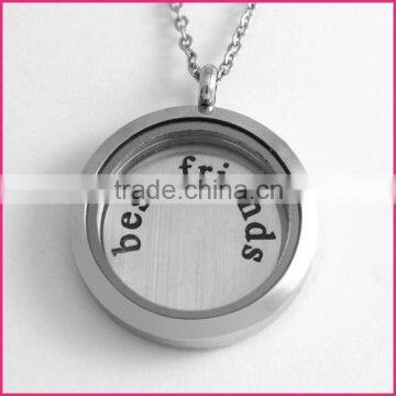 Floating Lockets Plates 2016 New Trendy Stainless Steel Window Plate "best Friends"