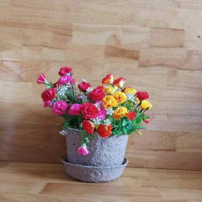 Handmade Flower Bottle Decorative Flower Vase Pulp Container Paper Mache photo-2