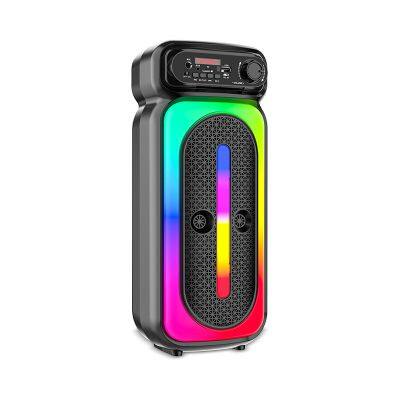 Dual 4-inch portable speakers with RGB lighting Karaoke Player Wireless usb Speakers With Disscreen