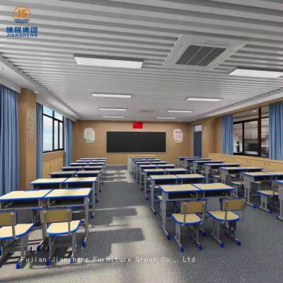 School Furniture Classroom Desks and Chairs Student Height Adjustable Table and Chair Set photo-3