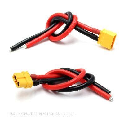 Amass XT60U-F/M with 12AWG soft silicone wire harness processing XT60 cable