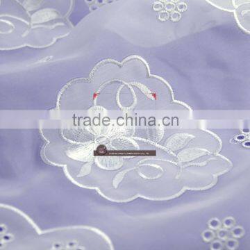Factory Specializing Made 100%poly Flower Printing Chiffon Flower Laser Embroidery Lace Fabric for Girl Dress photo-4