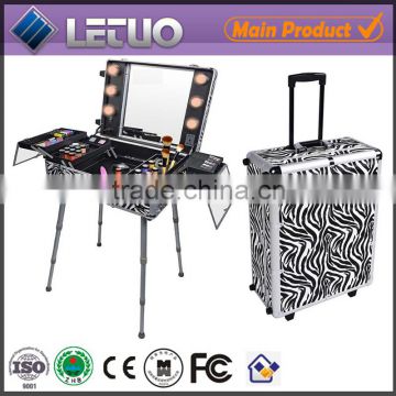 wholesale stand makeup case with mirror and lights