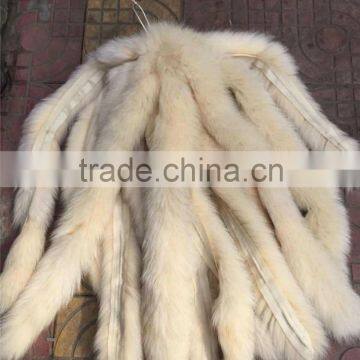 Natural Color Fox Fur Collar Real Fox Fur Stripes For Garment