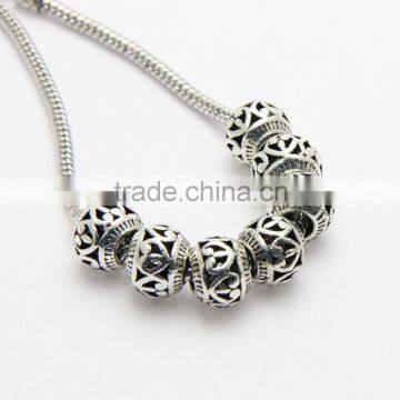 DIY Environmental Zinc Alloy Hot Selling Anti-silver Big Hole Metal Beads