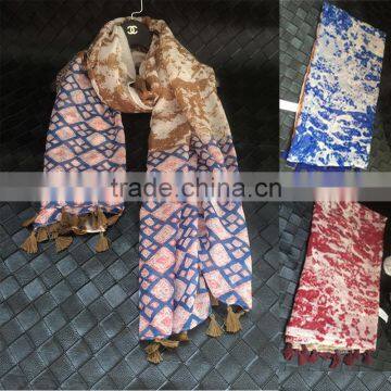 Ink Painting Print Design Large Long Cotton Pashmina Scarf Women Hijab                        
                                                Quality Choice