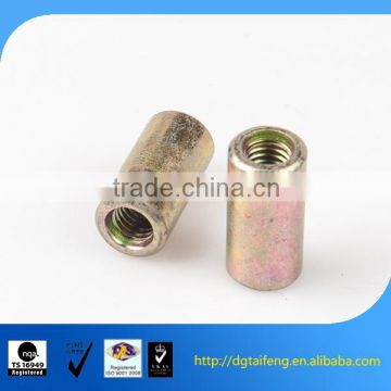 Blue zinc plated carbon steel internal threaded rod