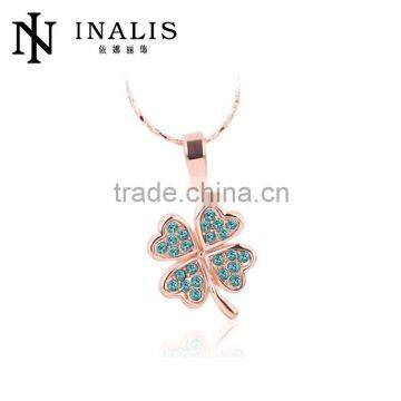 Four leaf clover rose gold wedding accessories for women LKN18KRGPN223