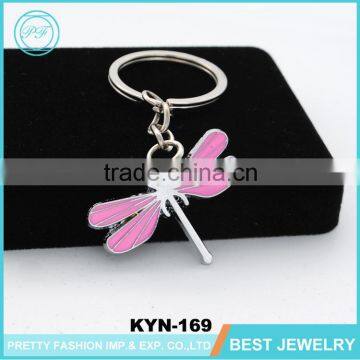 Yiwu Fashion Jewelry Cheap Animal Dragonfly Enamel Metal Keychain
