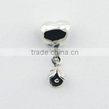 Shining Heart Bead With Adorable Bell Flower Charm