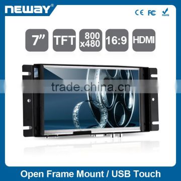 7 inch 4 wires open frame lcd monitor