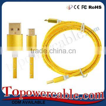 New Style Portable Fabric Braided Flat Usb Male To 3.5Mm Female Cable photo-2