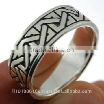 Sterling Silver Celtic Mens Band Ring, Rp242 photo-4