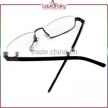 Laura Fairy China Newest Designed Black Temple Semi-Frame Metal Optical Frames photo-4