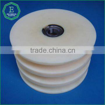 Engineering Cnc Machined Nylon Pulley 3 v Groove Durable Plastic Pulley Bearing Wheel photo-4