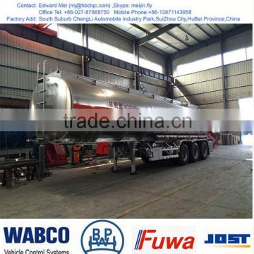 aluminum fuel tank trailer 4 cbm, stainless steel tanker semi-trailer