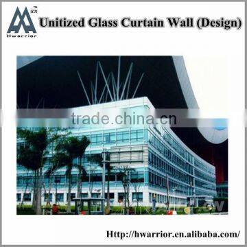 Unitized tempered glass curtain wall supplied by Guangzhou Hwarrior