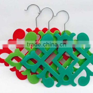 plastic scarf hanger with flocking surface, accept custom