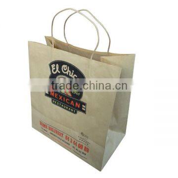 handmade brown shopping bag with twist handle