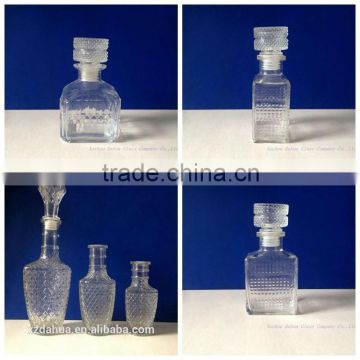 250ml 500ml 750ml 1L diamond glass wine bottles with glass glass stopper DH537