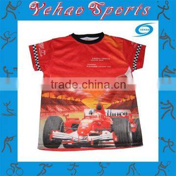 custom sublimation racing t shirt for fans wear