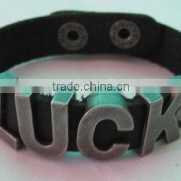 Leather bracelets for women with luck charms