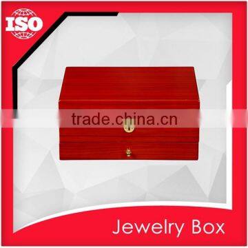 High-end wooden jewelry cosmetic box with mirror