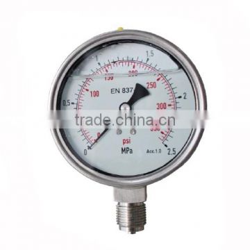 All stainless steel high quality pressure gauges