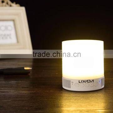 Wireless Bluetooth Speaker Music Sound Bo with Alarm Clock Function Touch LED Table Lamp Support Hands-free Call TF Card Slot