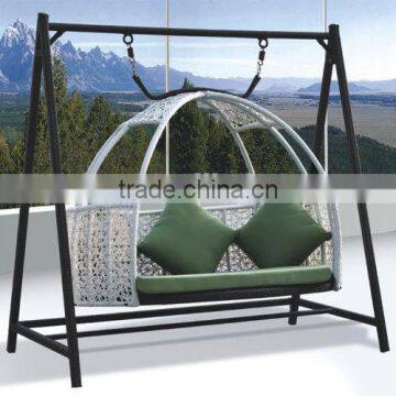 rattan hanging two seater garden swing