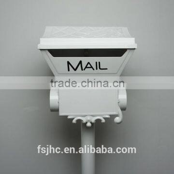 Foshan JHC-1024B Post Mounted Aluminum Mailbox/Durable Decorative Letterbox/Outdoor Lockable Standing Postbox For Garden