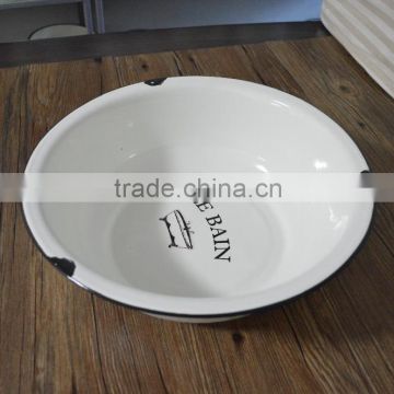 Hot sell logo customized enamel washing basin