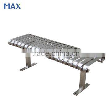 stainless steel backless outdoor public bench