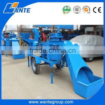 WT2-20M diesel engine mud brick making machine with hopper and mixer