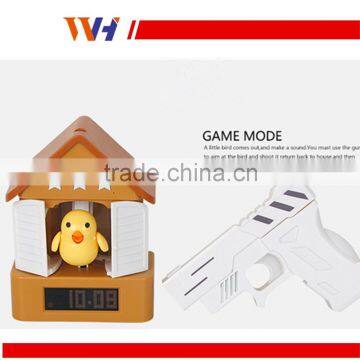 Bird Shape Decorative Shooting Target Gun Alarm Clock photo-2