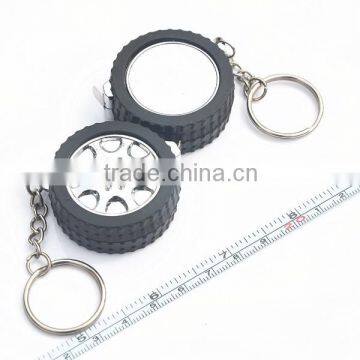 Tyre Shape 1m flexible perforated mini pocket retractable tape measure steel