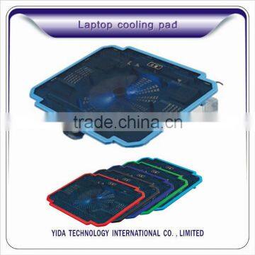 Slim Notebook Cooling Pad Cooler Mat with 14" big fan with blue light