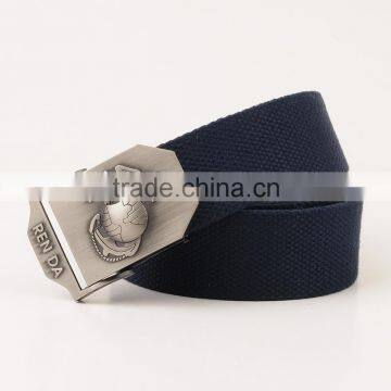 Fashion webbing polyester men Belt with press buckle, Free Custom design exercise belts