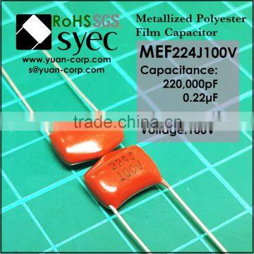 CL21 MEF Metallized Polyester Film Capacitor 224K 100V Capacitor photo-4